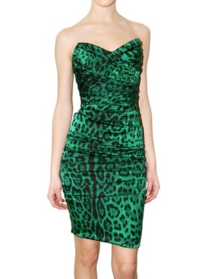 dolce and gabbana leopard print stretch silk satin dress profile 138e2