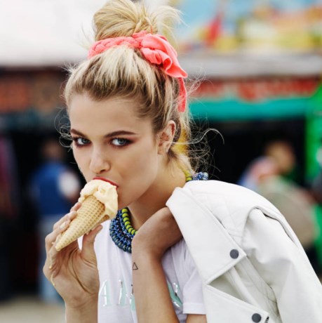 spring from shopbop girl eating ice cream cone 5ab69