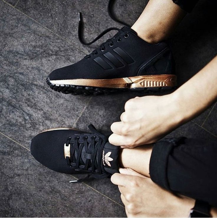 adidas black and rose gold trainers zx flux